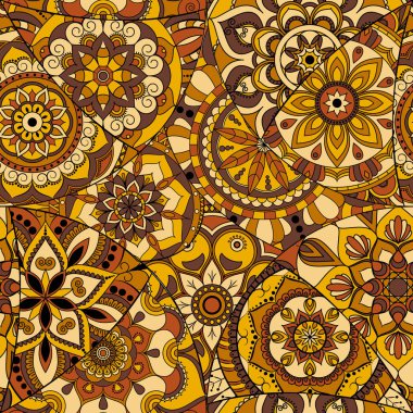 Dikişsiz Desen döşemesi mandalalar ile. Vintage dekor elementleri