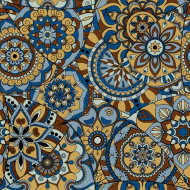 Dikişsiz Desen döşemesi mandalalar ile. Vintage dekor elementleri