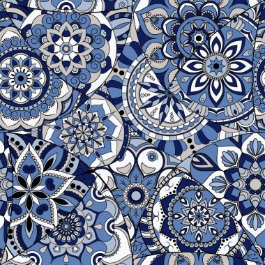 Dikişsiz Desen döşemesi mandalalar ile. Vintage dekor elementleri