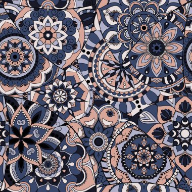 Dikişsiz Desen döşemesi mandalalar ile. Vintage dekor elementleri