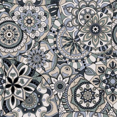 Dikişsiz Desen döşemesi mandalalar ile. Vintage dekor elementleri