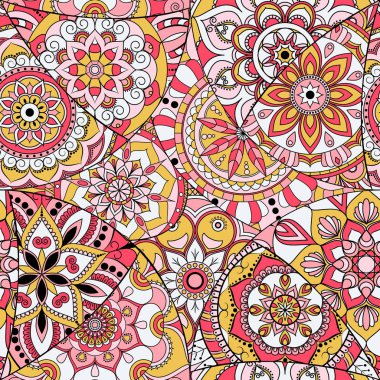 Dikişsiz Desen döşemesi mandalalar ile. Vintage dekor elementleri