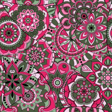 Dikişsiz Desen döşemesi mandalalar ile. Vintage dekor elementleri