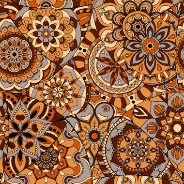 Dikişsiz Desen döşemesi mandalalar ile. Vintage dekor elementleri