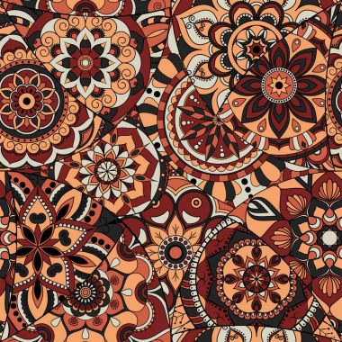 Dikişsiz Desen döşemesi mandalalar ile. Vintage dekor elementleri