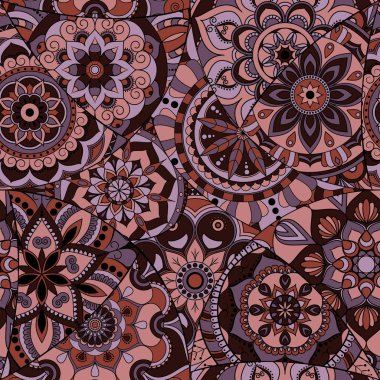 Dikişsiz Desen döşemesi mandalalar ile. Vintage dekor elementleri