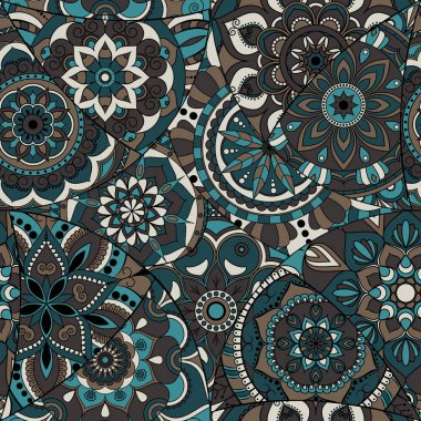 Dikişsiz Desen döşemesi mandalalar ile. Vintage dekor elementleri