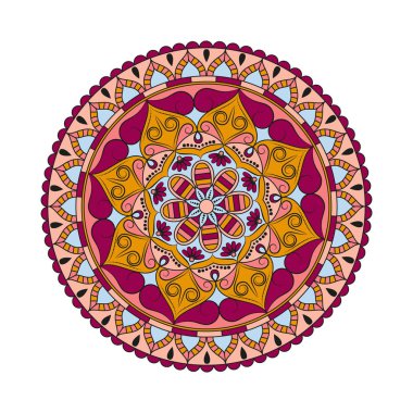 Çiçek mandalalar. Vintage dekoratif öğeler. Oryantal desen, 