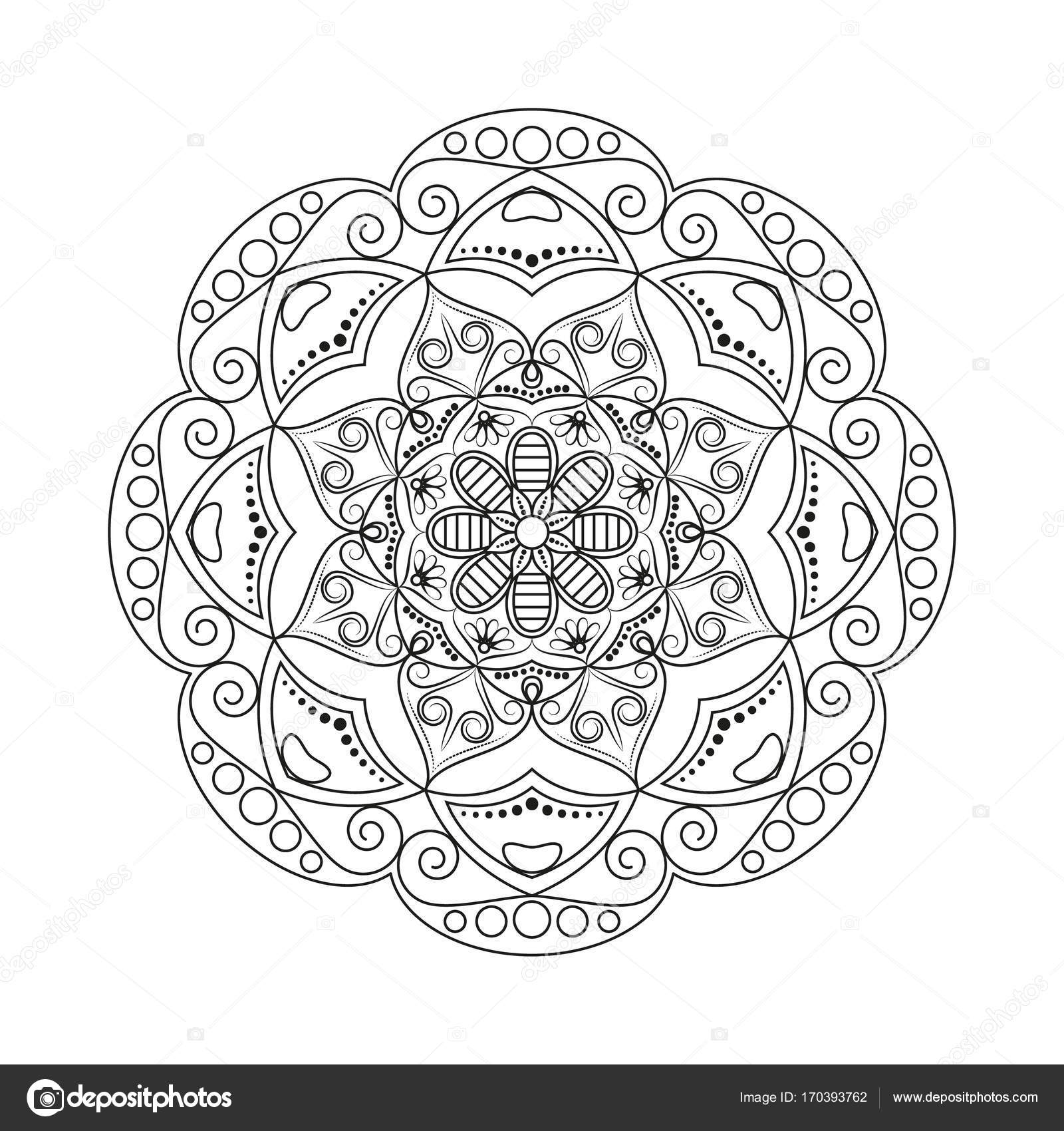Mandala aux fleurs. Éléments décoratifs vintage. Modèle ...