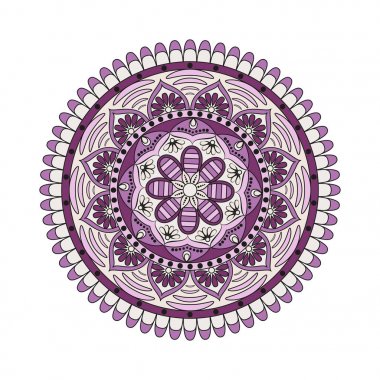 Çiçek mandalalar. Vintage dekoratif öğeler. Oryantal desen, 