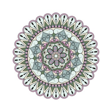 Çiçek mandalalar. Vintage dekoratif öğeler. Oryantal desen, 