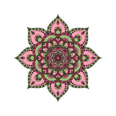 Çiçek mandalalar. Vintage dekoratif öğeler. Oryantal desen, 