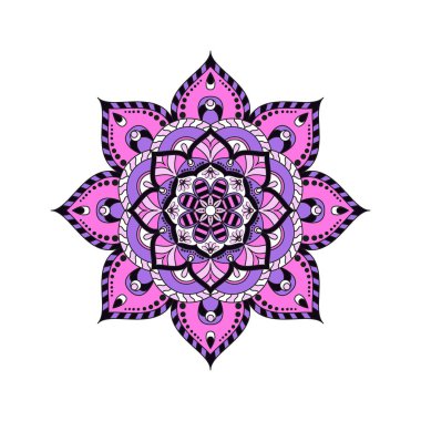 Çiçek mandalalar. Vintage dekoratif öğeler. Oryantal desen, 