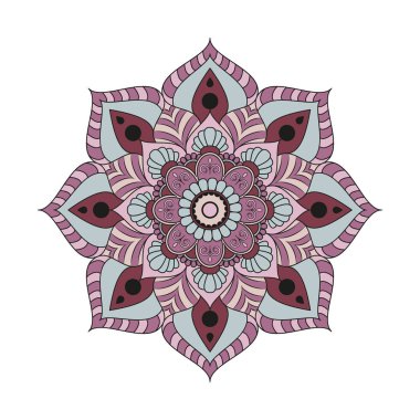 Çiçek mandalalar. Vintage dekoratif öğeler. Oryantal desen, 