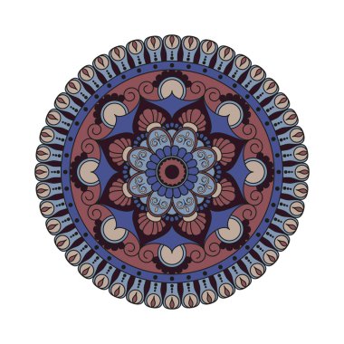 Çiçek mandalalar. Vintage dekoratif öğeler. Oryantal desen, 