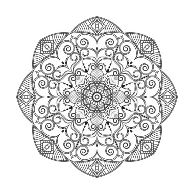 Çiçek Mandala. Vintage dekoratif öğeler. Oryantal desen, v