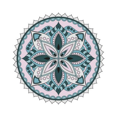 Çiçek mandalalar. Vintage dekoratif öğeler. Oryantal desen, 