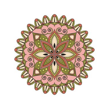 Çiçek mandalalar. Vintage dekoratif öğeler. Oryantal desen, 