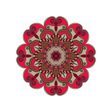 Çiçek mandalalar. Vintage dekoratif öğeler. Oryantal desen, 