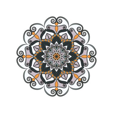 Çiçek mandalalar. Vintage dekoratif öğeler. Oryantal desen, 