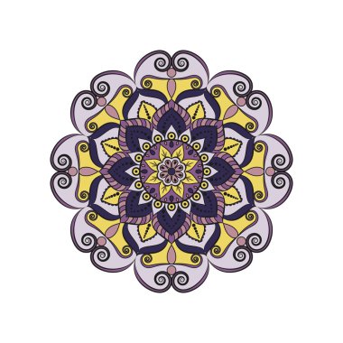 Çiçek mandalalar. Vintage dekoratif öğeler. Oryantal desen, 