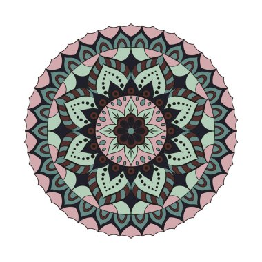 Çiçek mandalalar. Vintage dekoratif öğeler. Oryantal desen, 