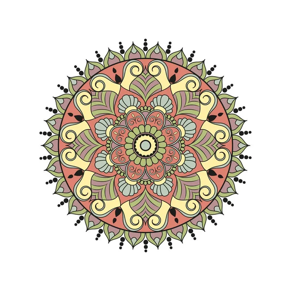 Mandala di fiori. Elementi decorativi vintage. Modello orientale , — Vettoriale Stock