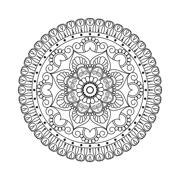 Mandala de flores. Elementos decorativos vintage. Patrón oriental, v — Vector de stock