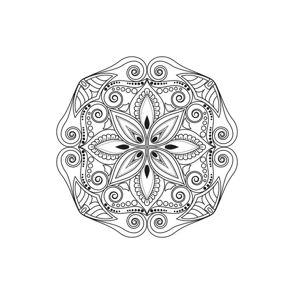 Mandala de flores. Elementos decorativos vintage. Patrón oriental, v — Vector de stock