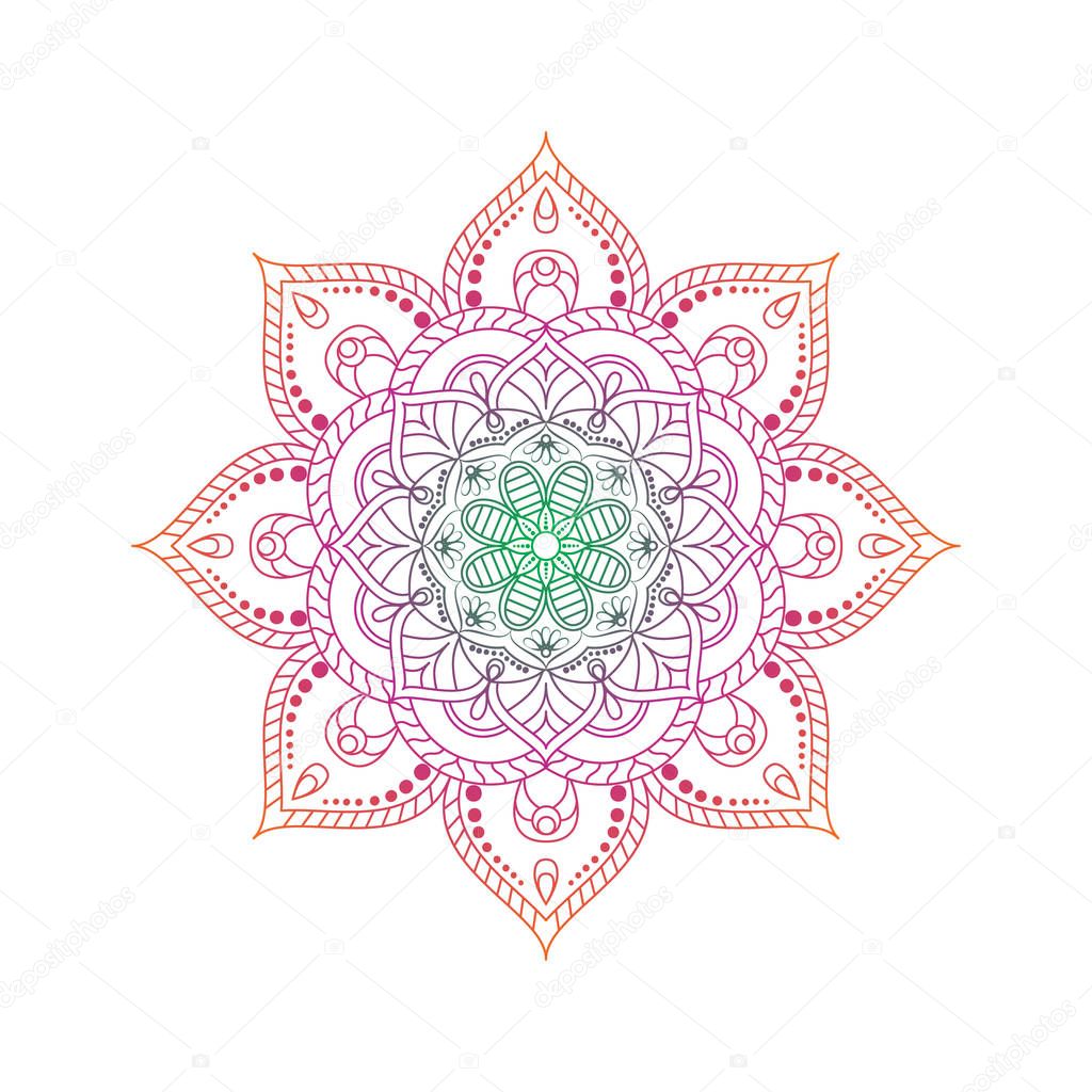 Flower Mandalas. Vintage decorative elements. Oriental pattern, 