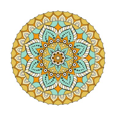 Çiçek mandalalar. Vintage dekoratif öğeler. Oryantal desen, 