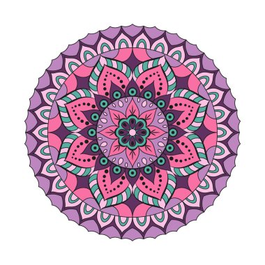 Çiçek mandalalar. Vintage dekoratif öğeler. Oryantal desen, 