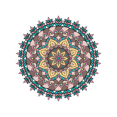 Çiçek mandalalar. Vintage dekoratif öğeler. Oryantal desen, 