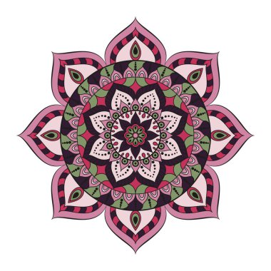 Çiçek mandalalar. Vintage dekoratif öğeler. Oryantal desen, 