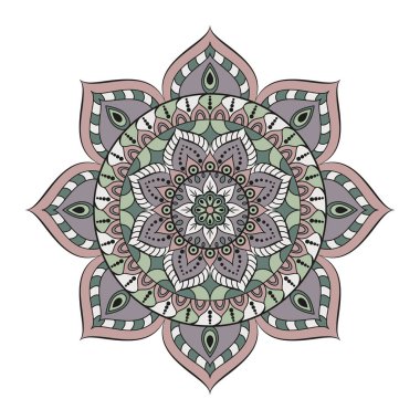 Çiçek mandalalar. Vintage dekoratif öğeler. Oryantal desen, 