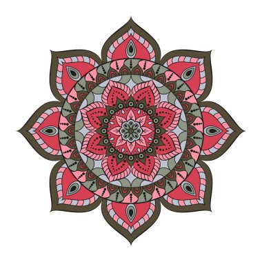 Çiçek mandalalar. Vintage dekoratif öğeler. Oryantal desen, 