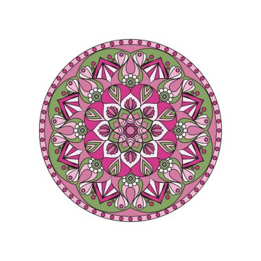 Çiçek mandalalar. Vintage dekoratif öğeler. Oryantal desen, 