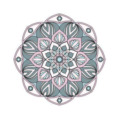 Çiçek mandalalar. Vintage dekoratif öğeler. Oryantal desen, 