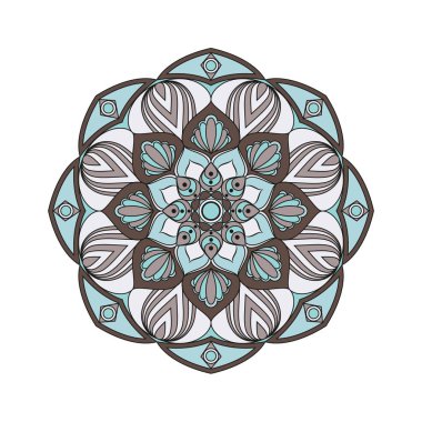 Çiçek mandalalar. Vintage dekoratif öğeler. Oryantal desen, 