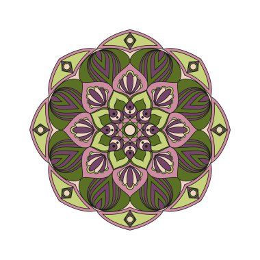 Çiçek mandalalar. Vintage dekoratif öğeler. Oryantal desen, 