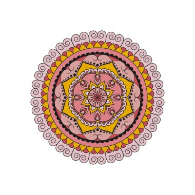 Çiçek mandalalar. Vintage dekoratif öğeler. Oryantal desen, 