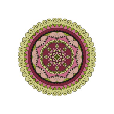 Çiçek mandalalar. Vintage dekoratif öğeler. Oryantal desen, 