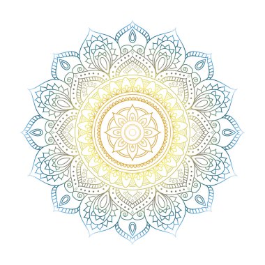 Çiçek mandalalar. Vintage dekoratif öğeler. Oryantal desen, 