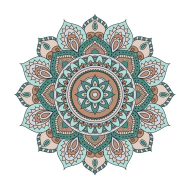 Çiçek mandalalar. Vintage dekoratif öğeler. Oryantal desen, 