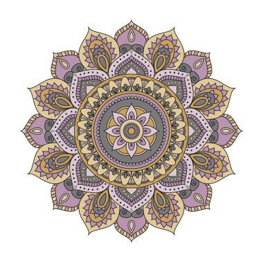 Çiçek mandalalar. Vintage dekoratif öğeler. Oryantal desen, 