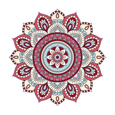 Çiçek mandalalar. Vintage dekoratif öğeler. Oryantal desen, 