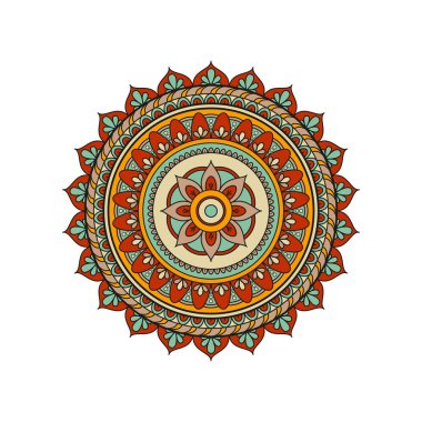 Çiçek mandalalar. Vintage dekoratif öğeler. Oryantal desen, 