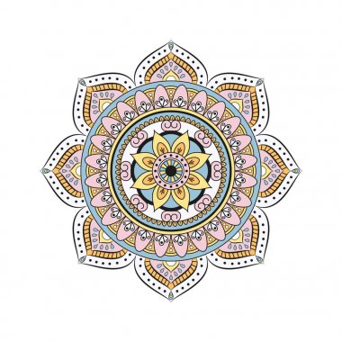 Çiçek mandalalar. Vintage dekoratif öğeler. Oryantal desen, 