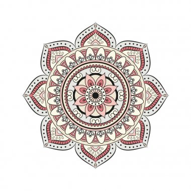 Çiçek mandalalar. Vintage dekoratif öğeler. Oryantal desen, 