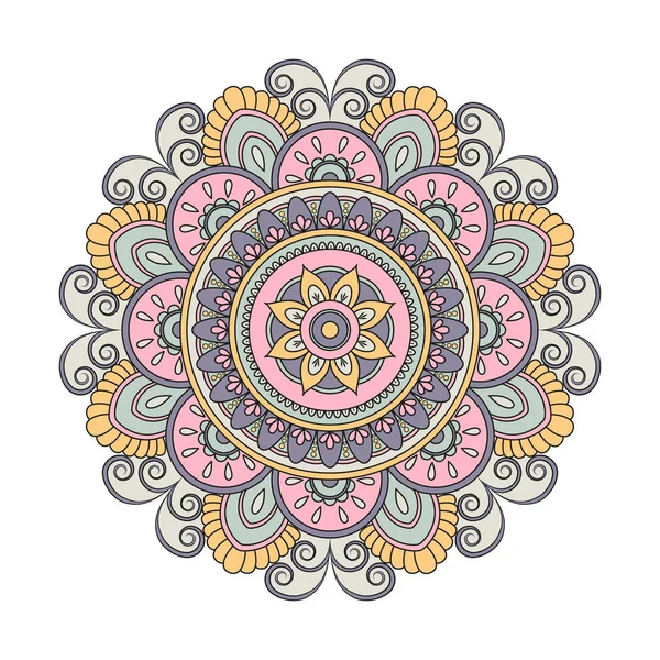 Mandalas aux fleurs. Éléments décoratifs vintage. Schéma oriental , — Image vectorielle